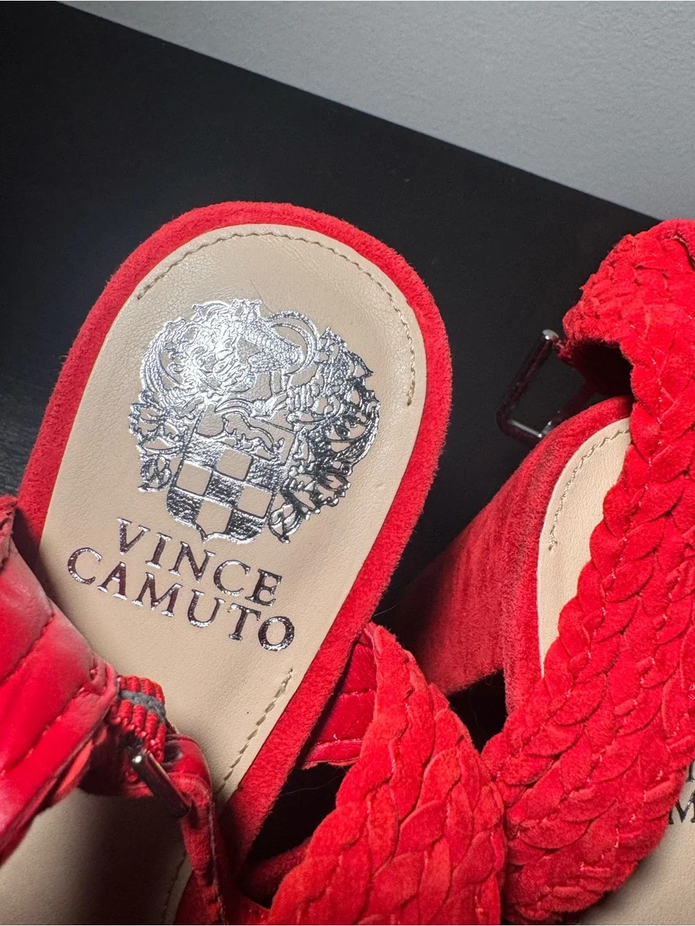 Vince Camuto Red Braided Strappy Heels - Picture 6 of 6